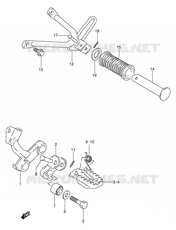 FOOTREST Suzuki MOTO 250 DR 1990  DR250SL(E24)