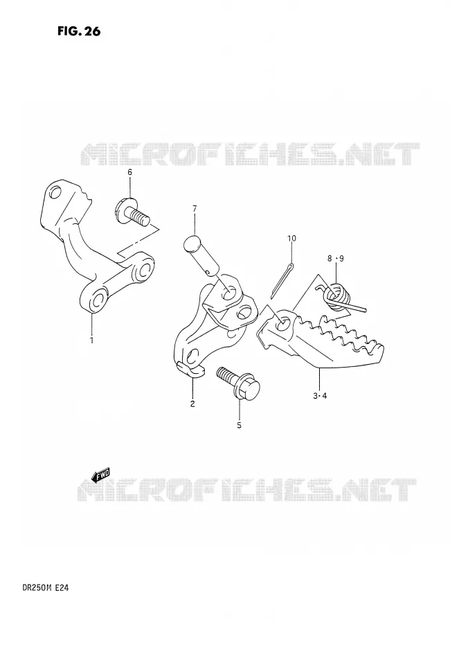 FOOTREST Suzuki MOTO 250 DR 1991  DR250M(E24)