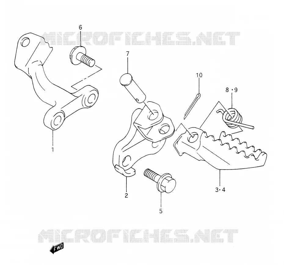 FOOTREST Suzuki MOTO 350 DR 1991  DR350M(E28)