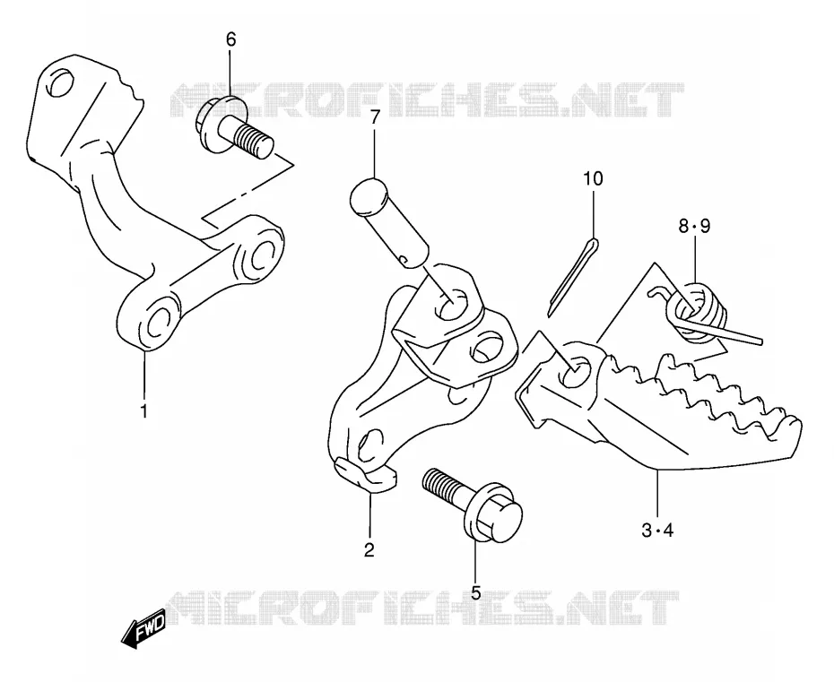 FOOTREST Suzuki MOTO 350 DR 1992  DR350N(E1)