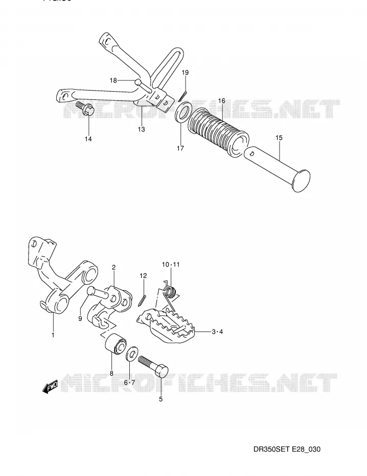 FOOTREST Suzuki MOTO 350 DR 1992  DR350SN(E28)