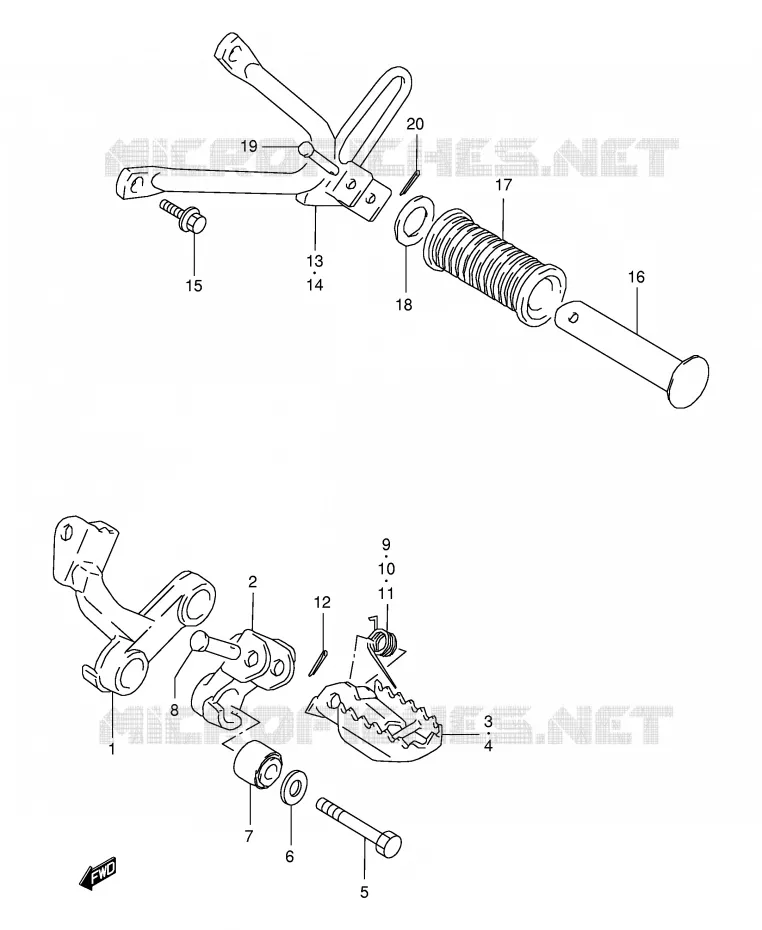 FOOTREST Suzuki MOTO 350 DR 1997  DR350SEV(E2)
