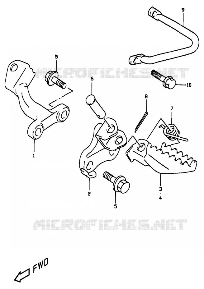 FOOTREST Suzuki MOTO 350 DR 1997  DR350V(V/W/X)