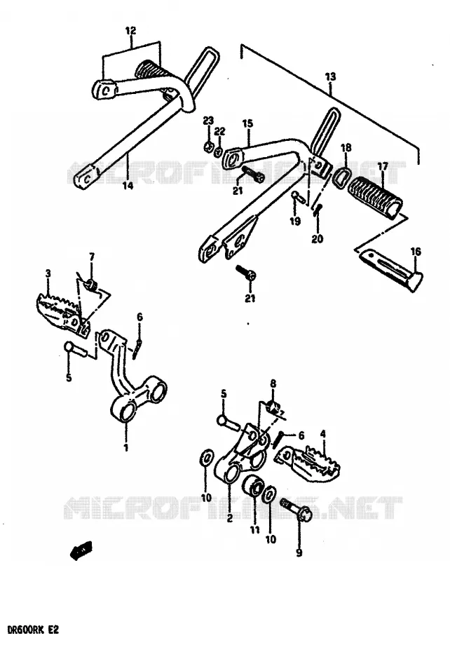 FOOTREST Suzuki MOTO 600 DR 1986  DR600RG(E2)