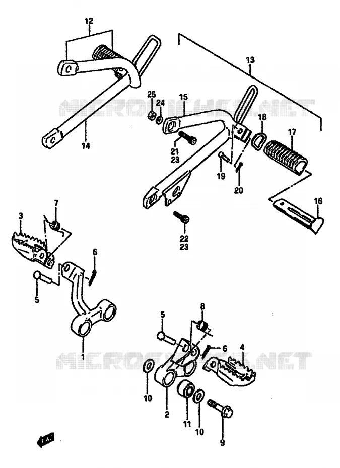 FOOTREST Suzuki MOTO 600 DR 1989  DR600SUK(E2)