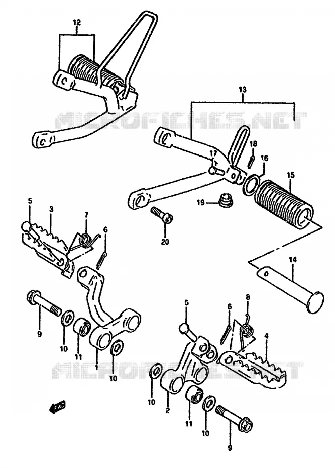 FOOTREST Suzuki MOTO 650 DR 1994  DR650RR(N/P/R)