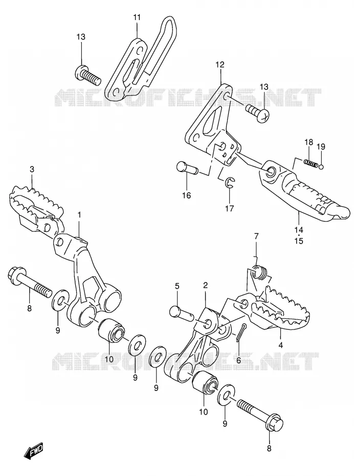 FOOTREST Suzuki MOTO 650 DR 2002  DR650SEK2(E3/E28)