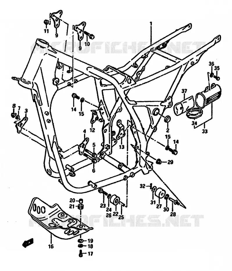 FRAME (MODEL F/G/H) Suzuki MOTO 600 DR 1989  DR600SK(E2)