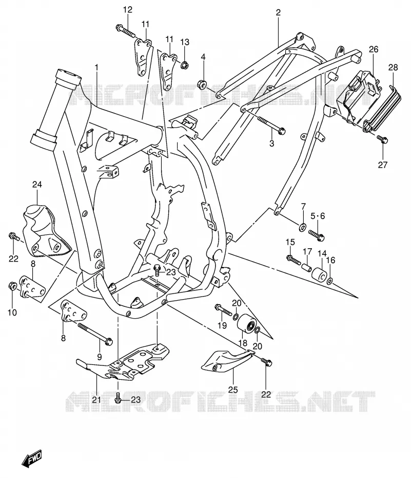 FRAME (MODEL K1/K2/K3/K4) Suzuki MOTO 400 DR-Z 2004  DR-Z400EK4(E1)