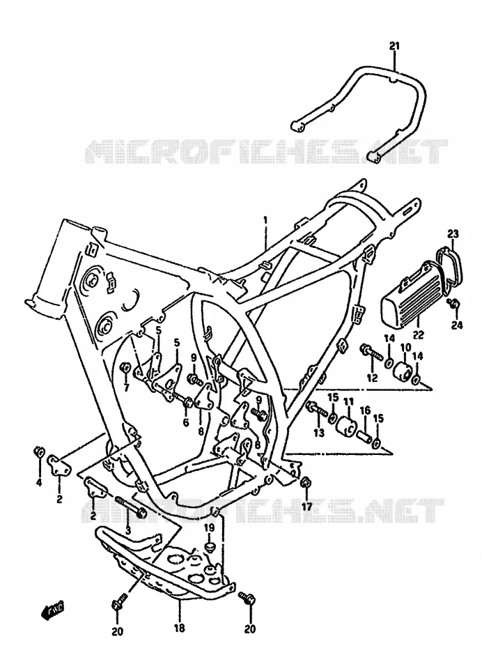 FRAME (MODEL L) Suzuki MOTO 350 DR 1994  DR350SHR(L/M/N/P/R)