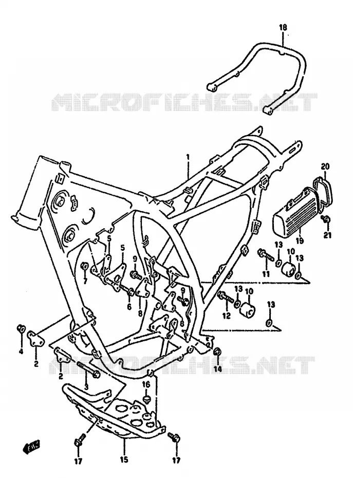 FRAME (MODEL M/N/P) Suzuki MOTO 350 DR 1992  DR350SN(L/M/N/P/R)