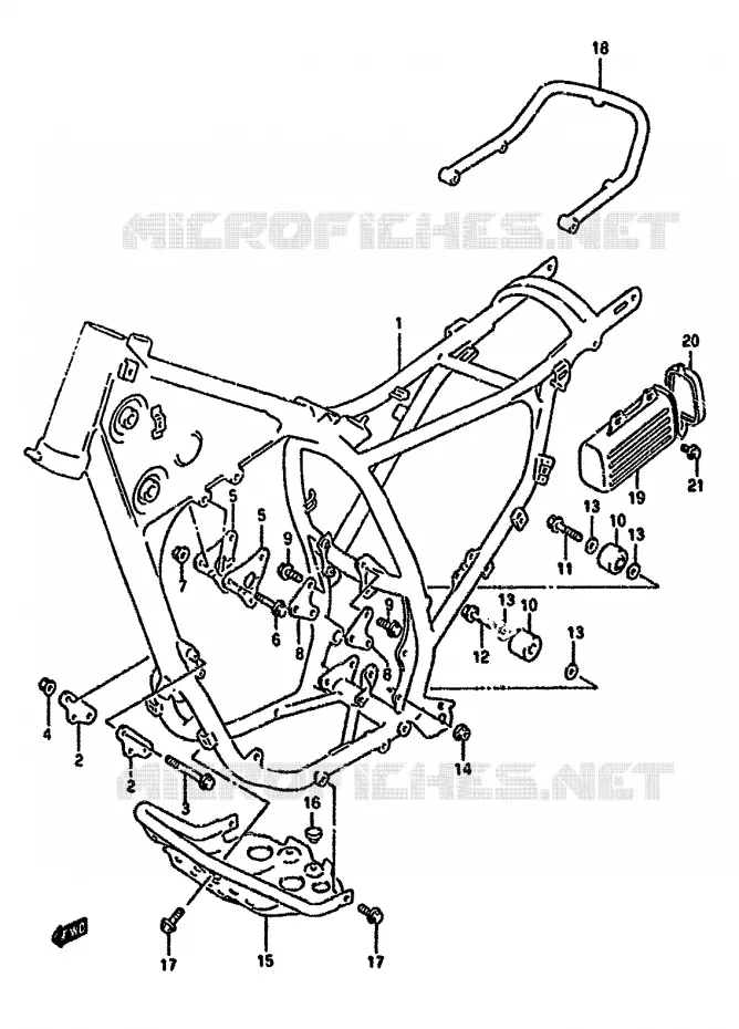 FRAME (MODEL R) Suzuki MOTO 350 DR 1990  DR350SL(L/M/N/P/R)