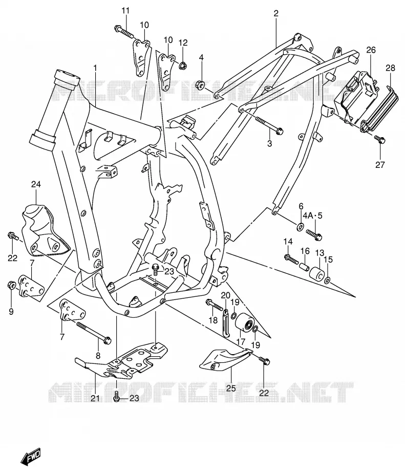 FRAME (MODEL Y) Suzuki MOTO 400 DR-Z 2003  DR-Z400EK3(E1)