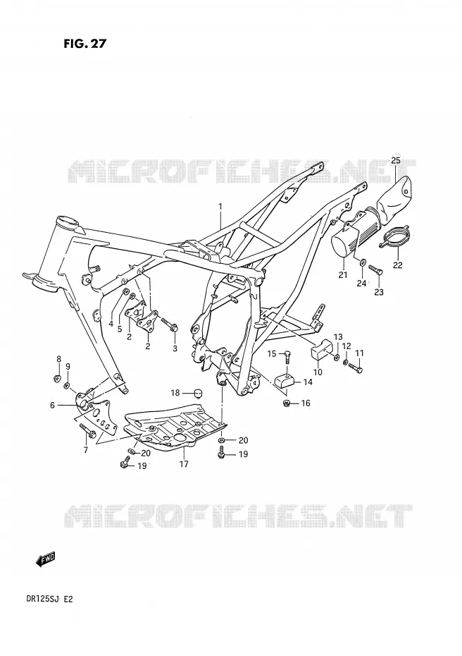 FRAME Suzuki MOTO 125 DR 1988  DR125SJ(E2)