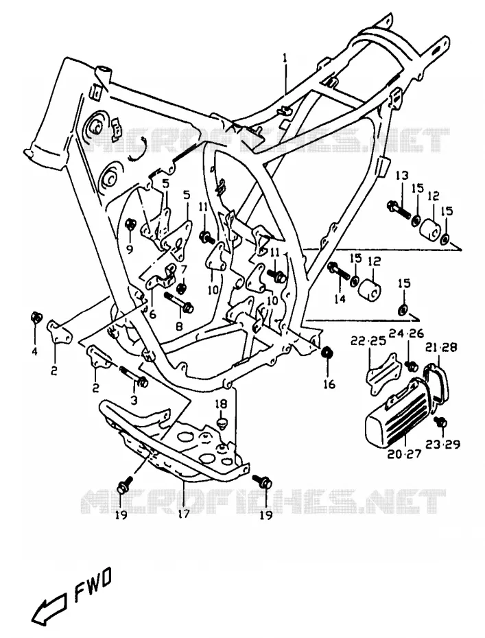 FRAME Suzuki MOTO 350 DR 1998  DR350W(V/W/X)