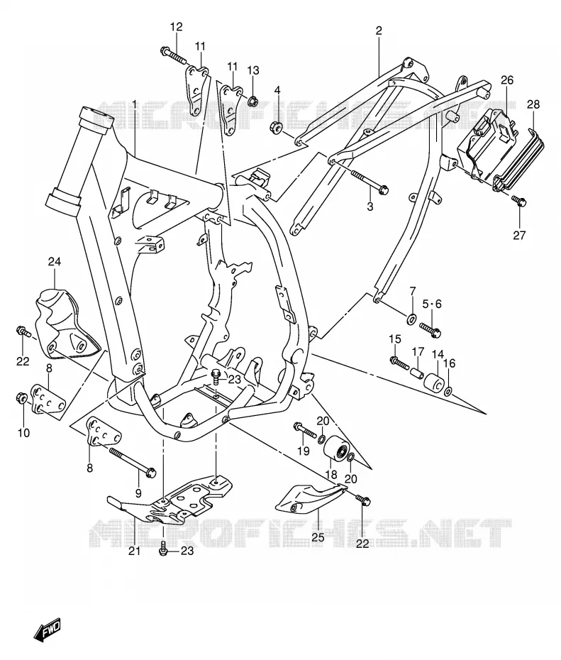 FRAME Suzuki MOTO 400 DR-Z 2005  DR-Z400EK5(E1)
