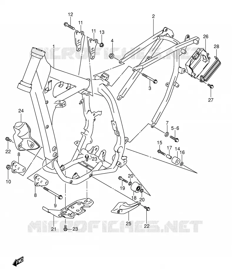 FRAME Suzuki MOTO 400 DR-Z 2005  DR-Z400EK5(E3/E28)