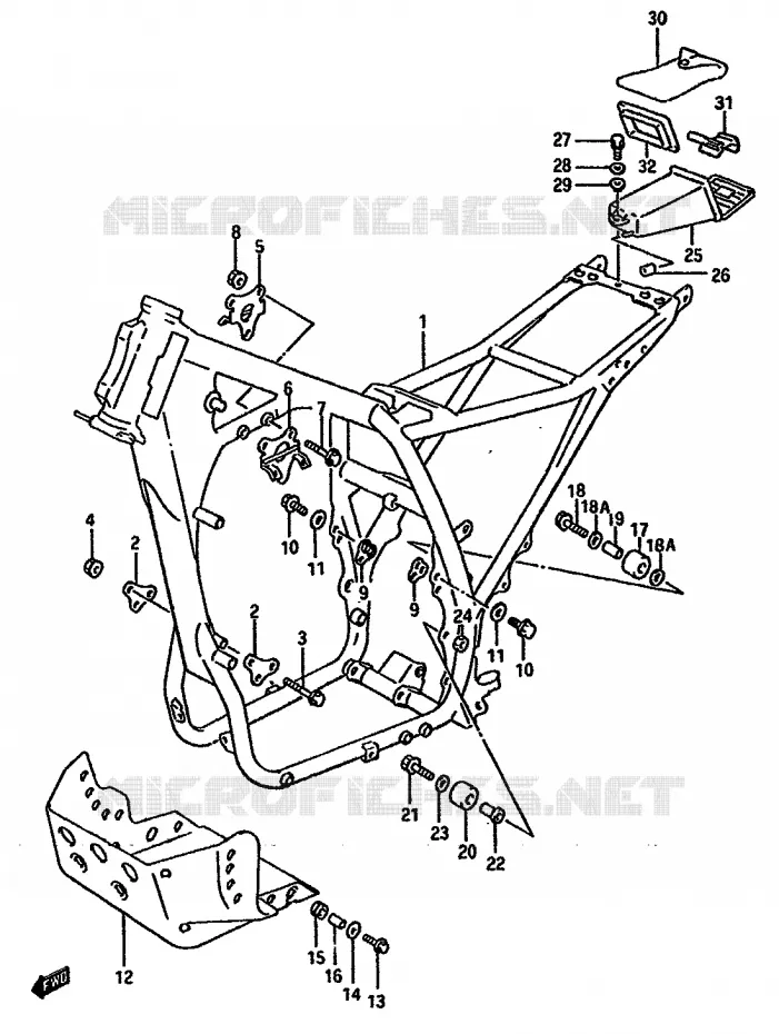 FRAME Suzuki MOTO 750 DR 1988  DR750SUJ(J/K)