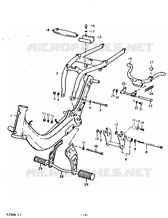 FRAME Suzuki SCOOTER 50 FZ 1992  FZ50N