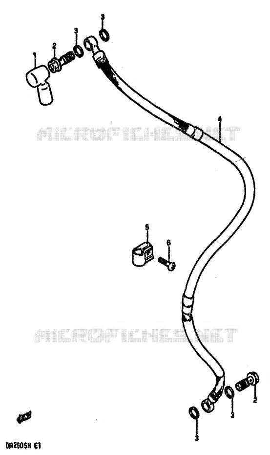 FRONT BRAKE HOSE (MODEL F/G/H) Suzuki MOTO 250 DR 1987  DR250SH(E/F/G/H)