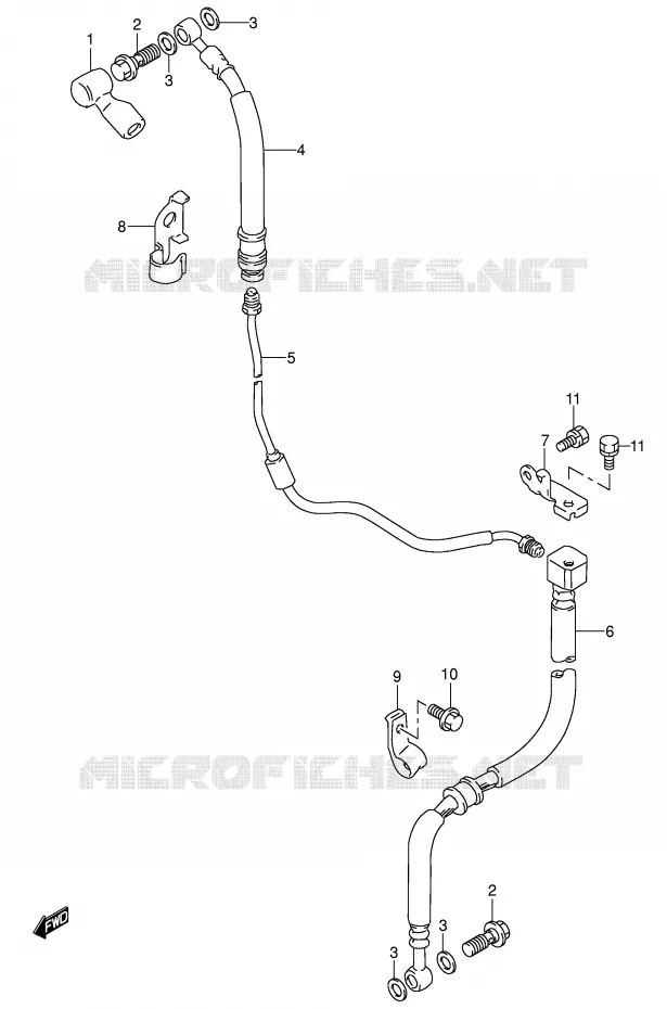 FRONT BRAKE HOSE Suzuki MOTO 650 DR 1991  DR650RSEM(E4)