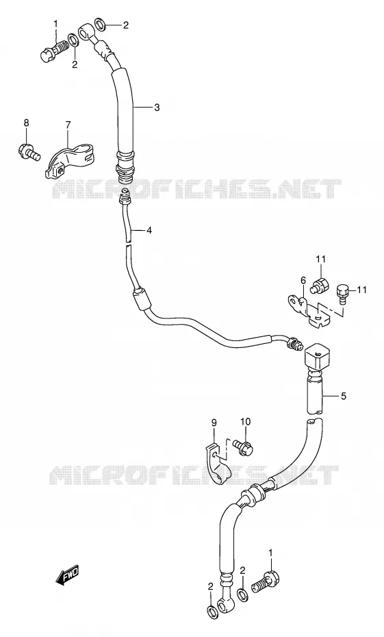 FRONT BRAKE HOSE Suzuki MOTO 650 DR 1995  DR650RES(E2)