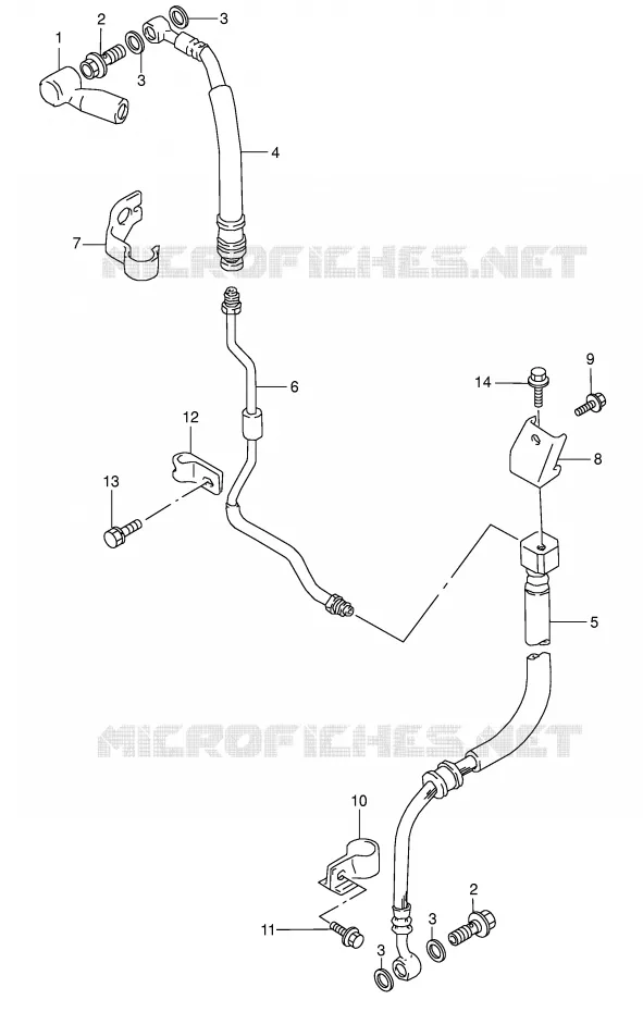 FRONT BRAKE HOSE Suzuki MOTO 800 DR 1992  DR800SN(E4)
