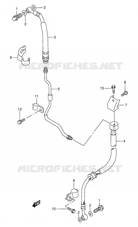 FRONT BRAKE HOSE Suzuki MOTO 800 DR 1997  DR800SV(E4)
