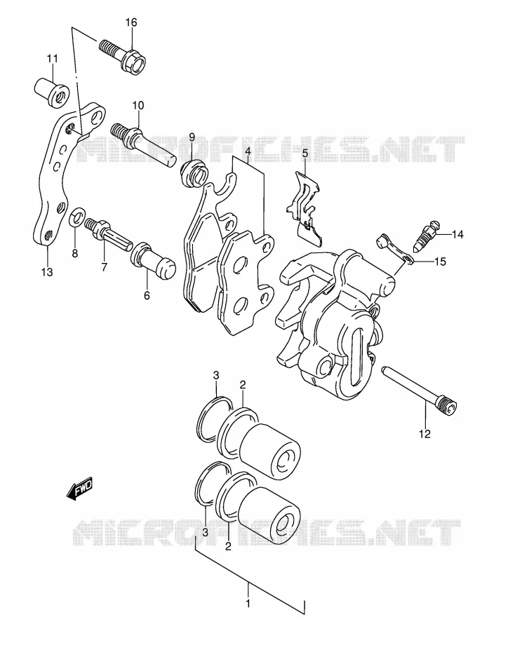 FRONT CALIPER (MODEL L/M) Suzuki MOTO 350 DR 1995  DR350S(E3)