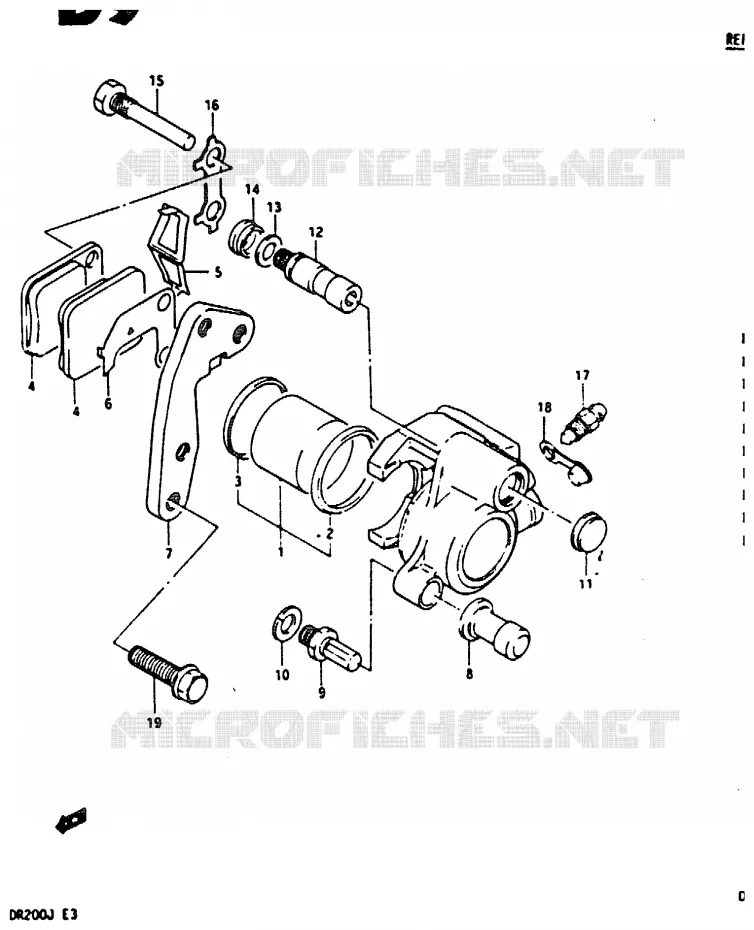 FRONT CALIPER Suzuki MOTO 200 DR 1987  DR200H(G/H/J)