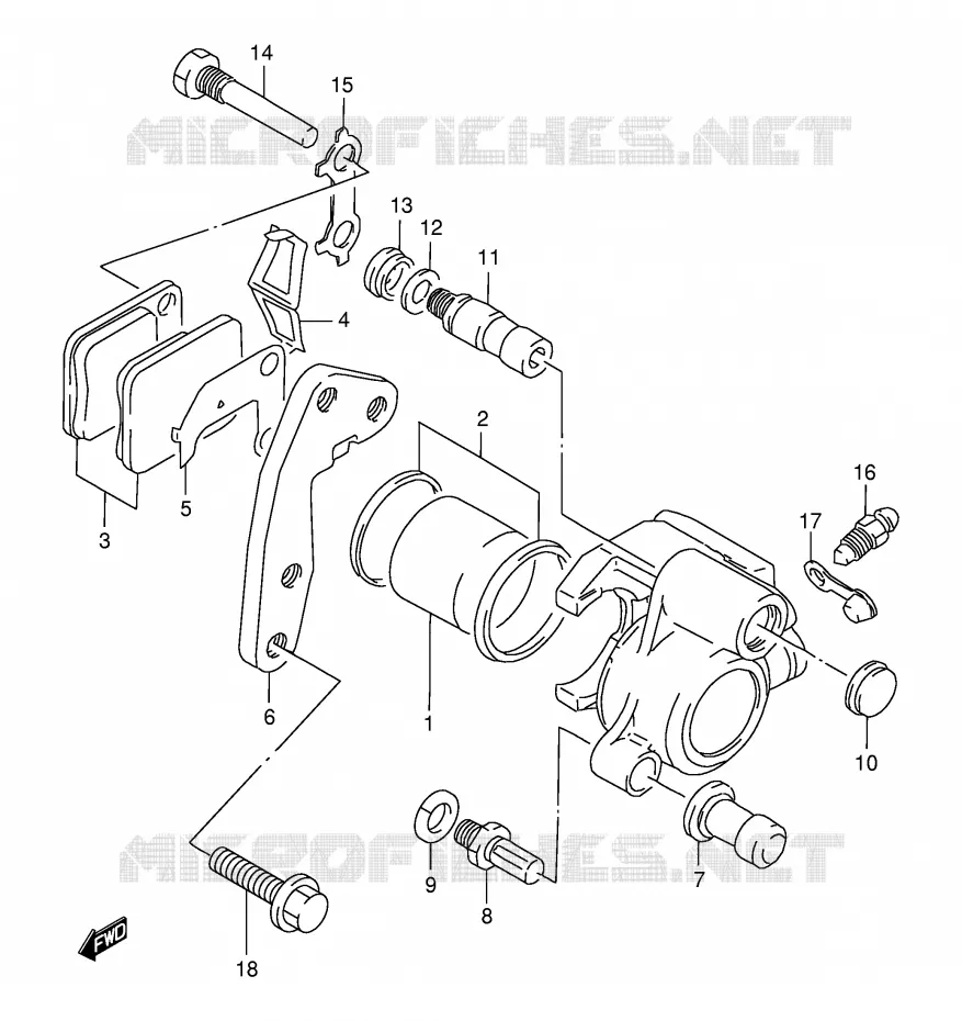 FRONT CALIPER Suzuki MOTO 200 DR 2000  DR200SEY(E24)