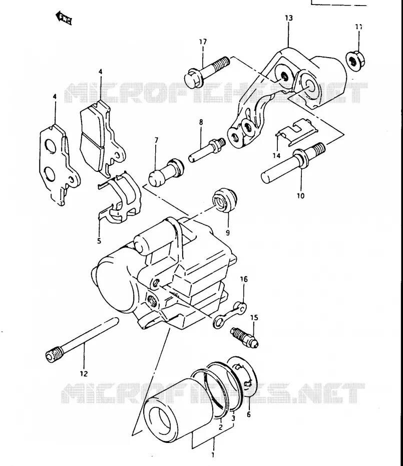 FRONT CALIPER Suzuki MOTO 500 DR 1987  DR500SH(G/H/J)