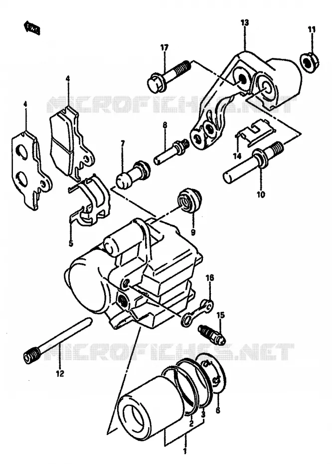FRONT CALIPER Suzuki MOTO 600 DR 1985  DR600SUF(E2)