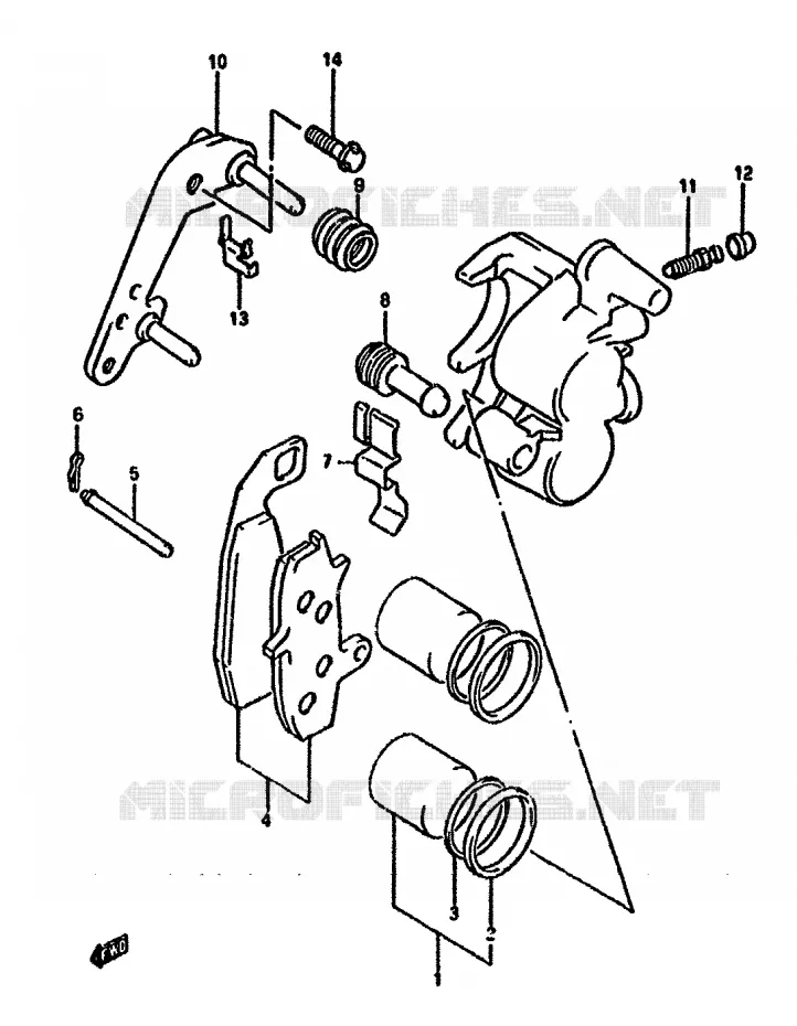 FRONT CALIPER Suzuki MOTO 650 DR 1993  DR650RP(N/P/R)