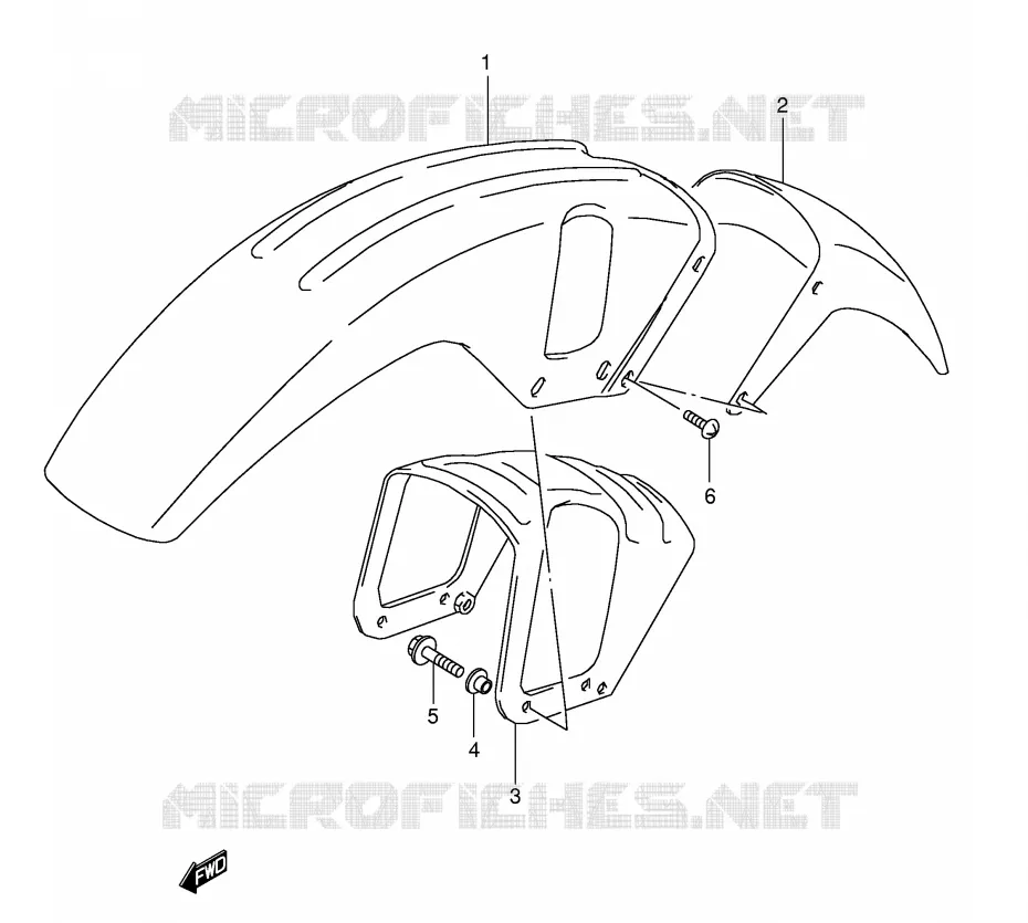 FRONT FENDER (MODEL T) Suzuki MOTO 800 DR 1991  DR800SUM(E4)