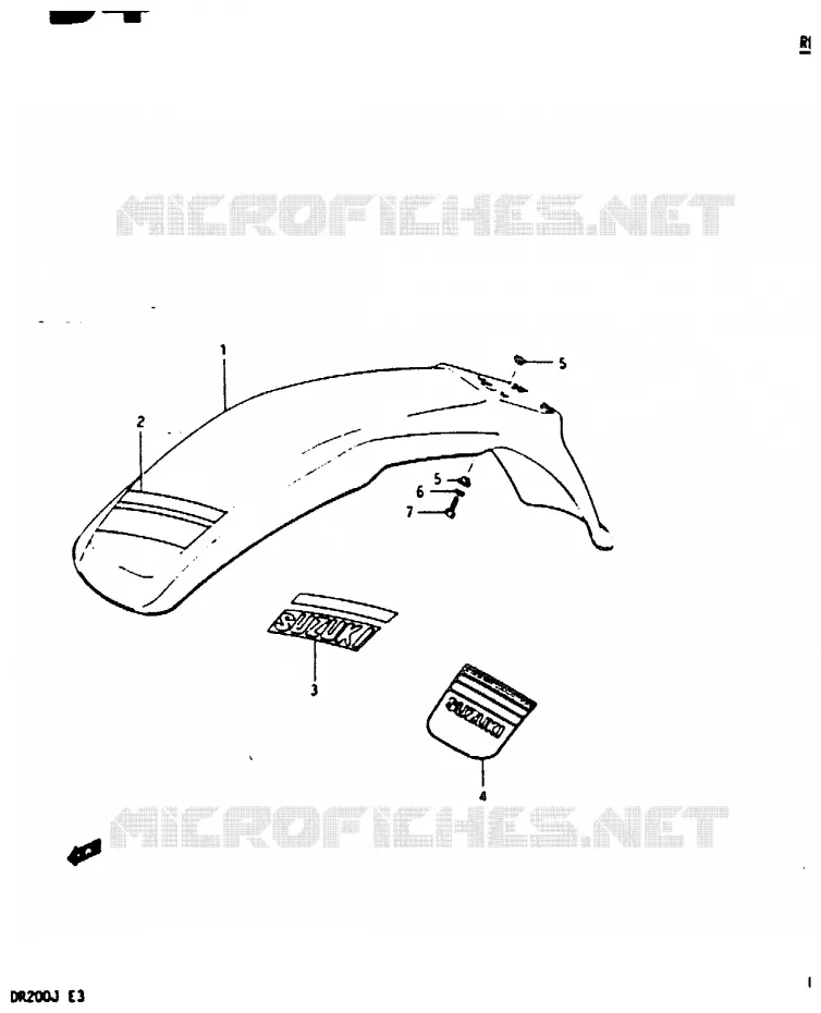 FRONT FENDER Suzuki MOTO 200 DR 1988  DR200J(G/H/J)