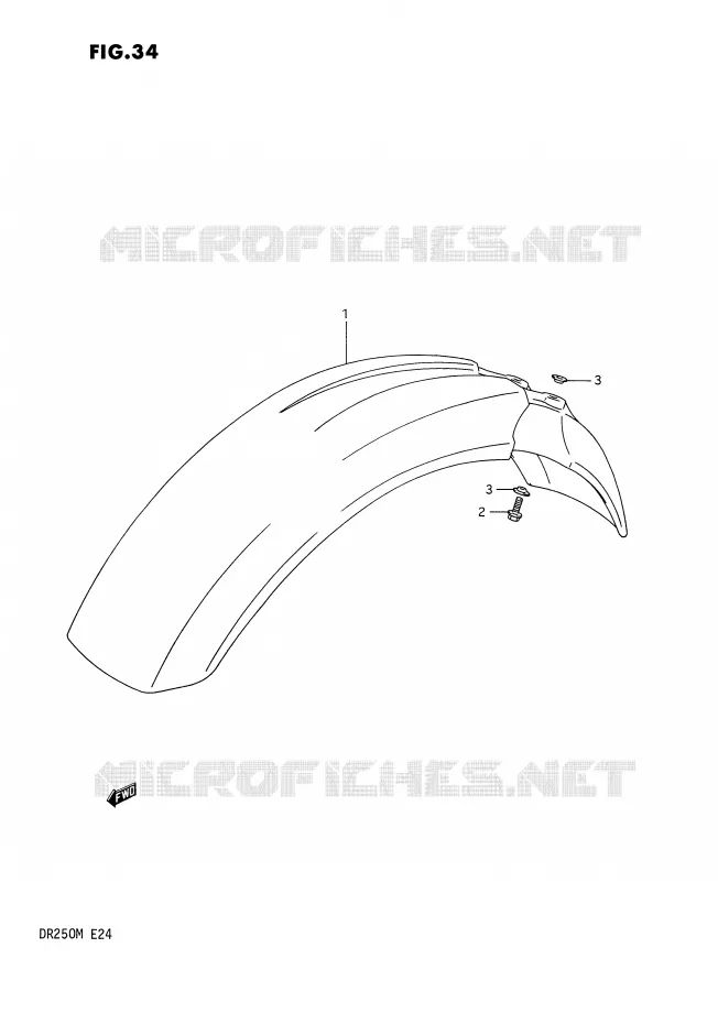 FRONT FENDER Suzuki MOTO 250 DR 1991  DR250M(E24)