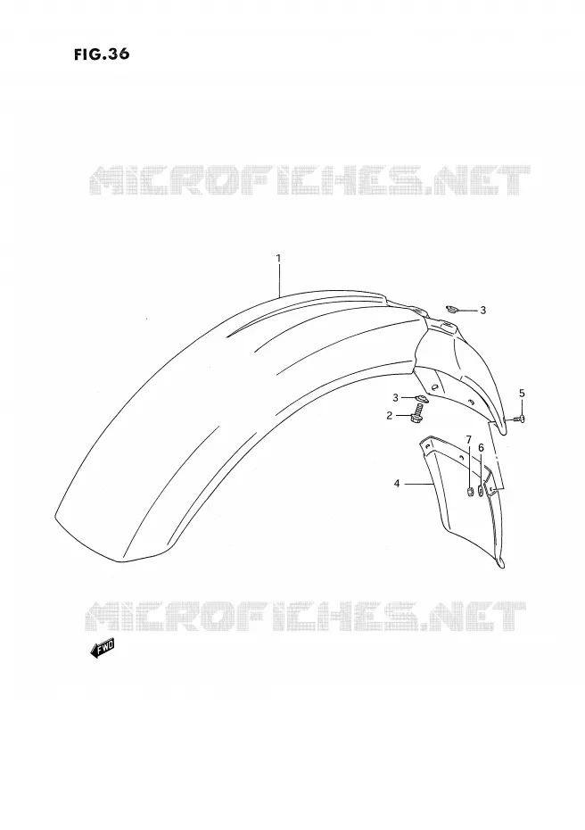 FRONT FENDER Suzuki MOTO 350 DR 1992  DR350SN(E2)