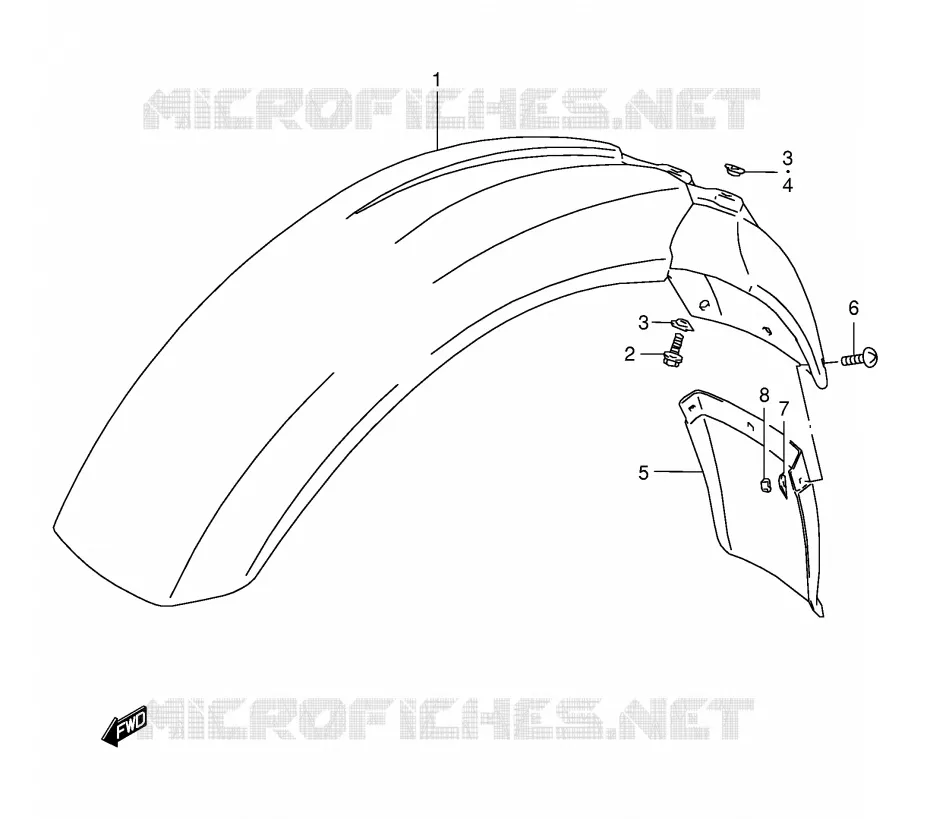 FRONT FENDER Suzuki MOTO 350 DR 1994  DR350SER(E2)
