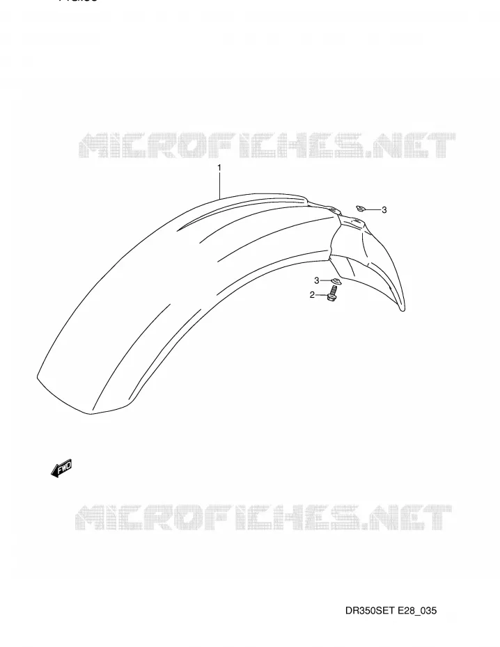 FRONT FENDER Suzuki MOTO 350 DR 1995  DR350SES(E28)