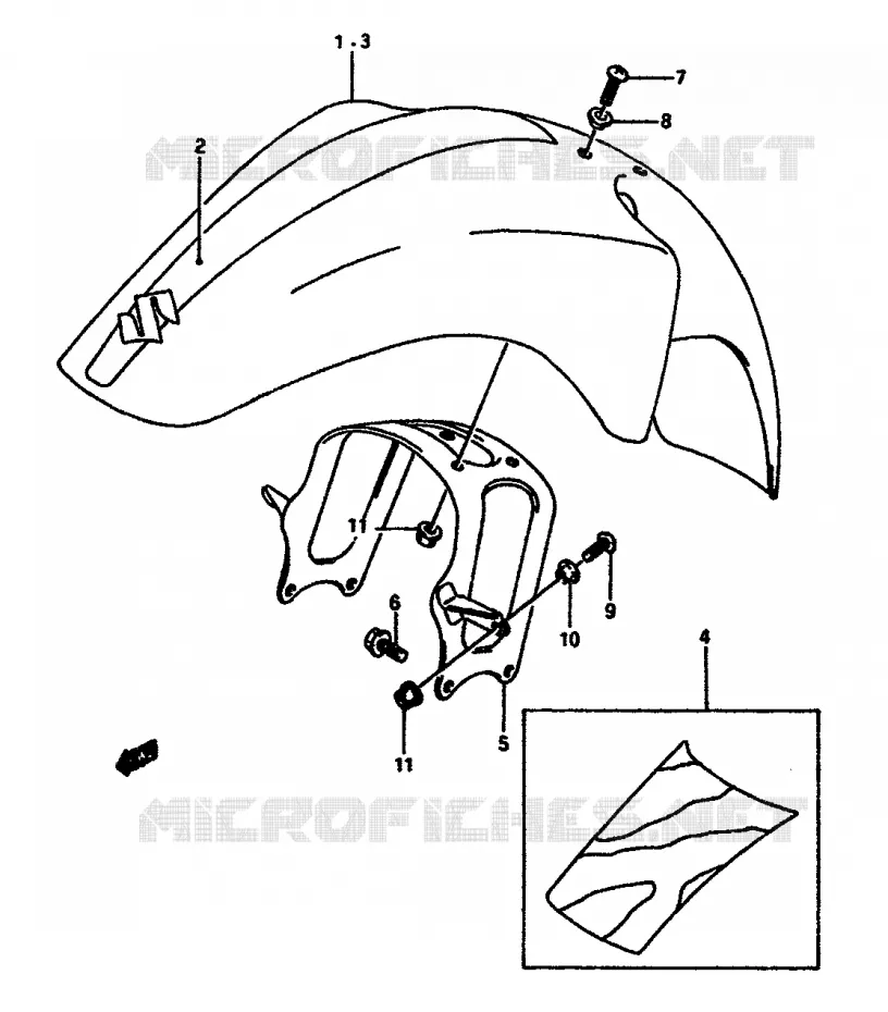 FRONT FENDER Suzuki MOTO 650 DR 1990  DR650RSL(L/M)