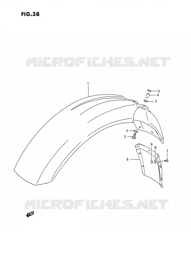 FRONT FENDER Suzuki MOTO 650 DR 1992  DR650RUN(E4)