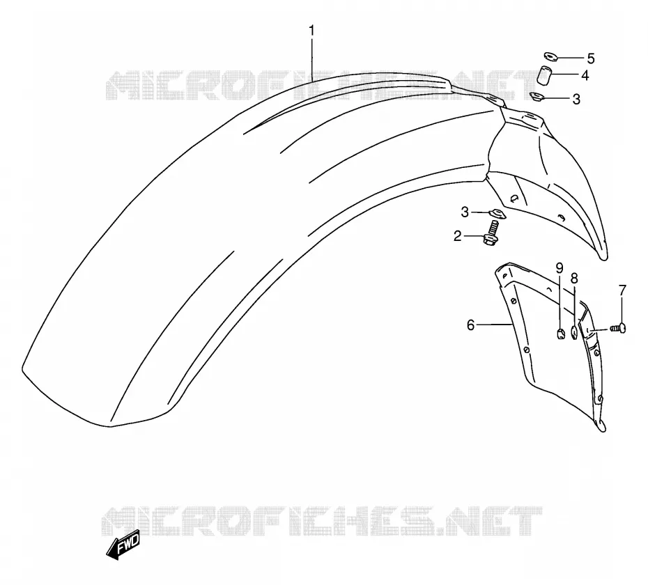 FRONT FENDER Suzuki MOTO 650 DR 1995  DR650RES(E2)