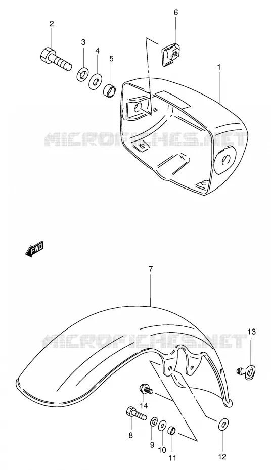 FRONT FENDER Suzuki SCOOTER 50 FM 1994  FM50AR(E20)