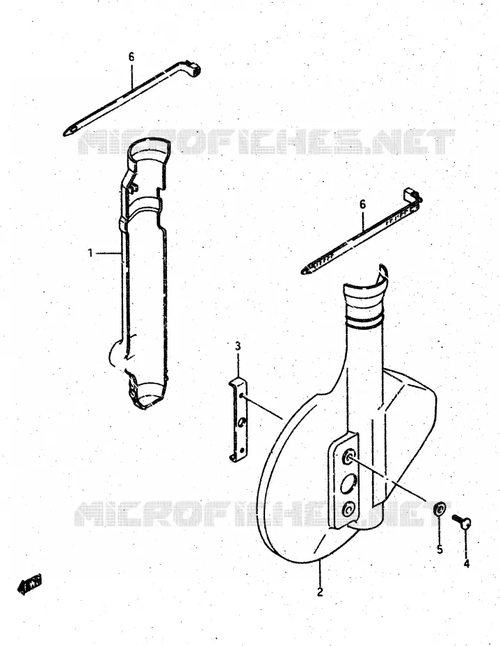 FRONT FORK COVER (DR500RG) Suzuki MOTO 500 DR 1987  DR500SH(G/H/J)