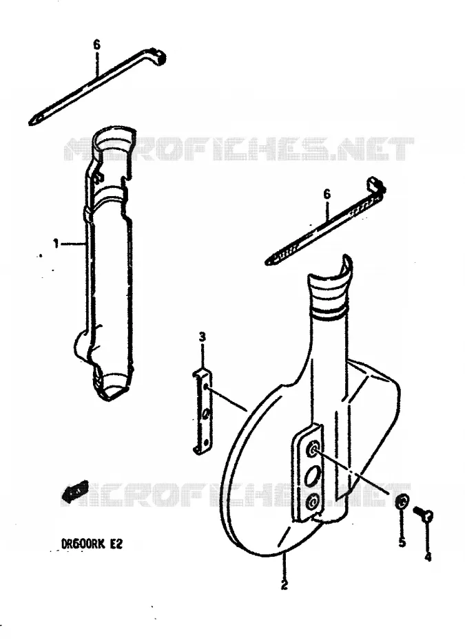 FRONT FORK COVER (MODEL G) Suzuki MOTO 600 DR 1986  DR600RG(E2)