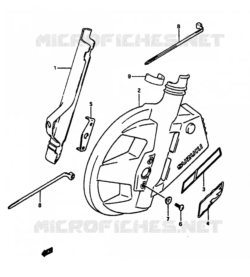 FRONT FORK COVER Suzuki MOTO 650 DR 1990  DR650RSUL(L/M)