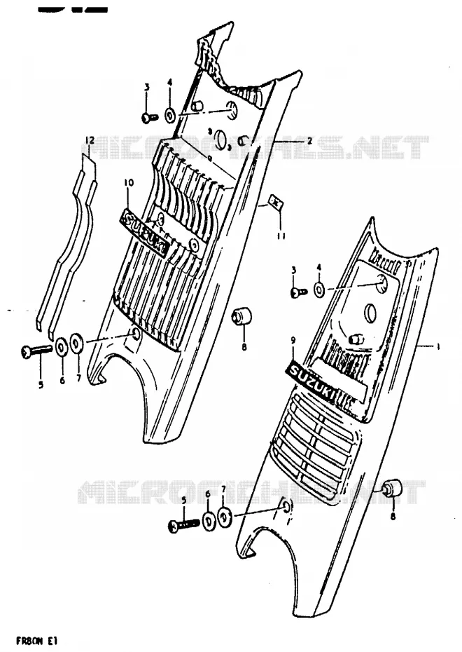 FRONT FORK COVER Suzuki SCOOTER 80 FR 1981  FR80M(M/B/N)