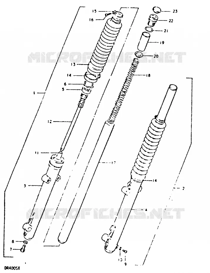 FRONT FORK (DR400SX) Suzuki MOTO 400 DR 1981  DR400SX(T/X)
