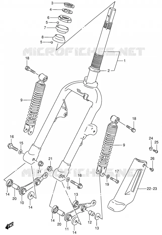 FRONT FORK (MODEL M/P/T) Suzuki SCOOTER 100 ADDRESS 1999  AG100X(E71)